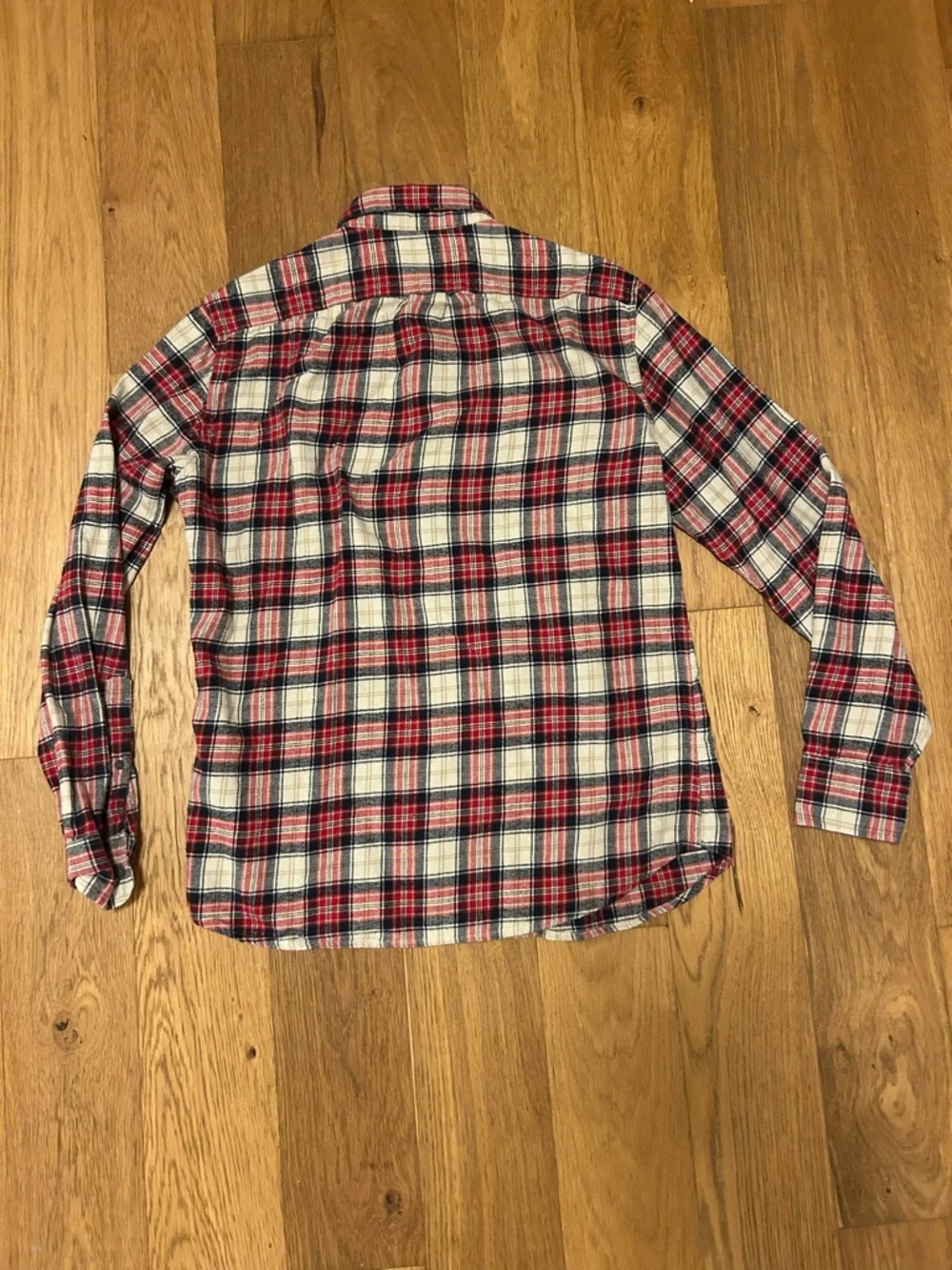 J. Crew Red and White Plaid Flannel Button-Down Shirt